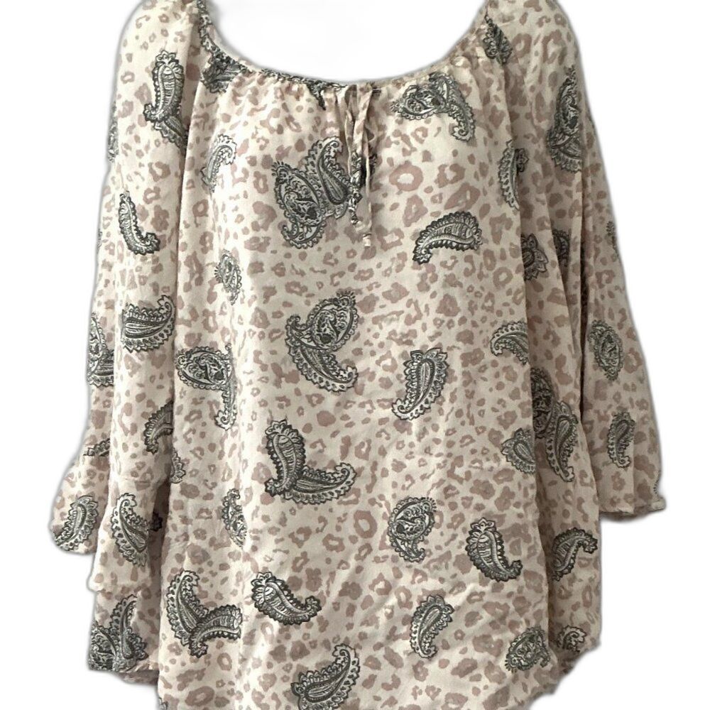 Fred David Paisley Leopard Print Plus Size 1X Top